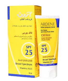 کرم ضدآفتاب آردن 25% فاقد چربی 50گرمی
